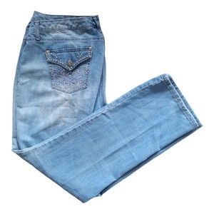 Nine West Jeans Light Wash Straight 16/33 Marilyn Medalion Missy 90s Y2K